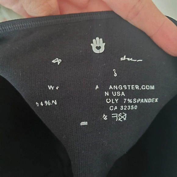 Spiritual Gangster Black Ribbed Row Crop Top XS/S - Picture 6 of 6